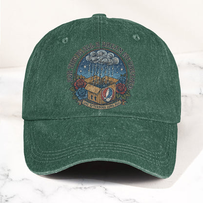 Grateful Dead Box Of Rain Dream We Dreamed Music Merch Denim Cap – Retro Vintage Dad Cap Gift For Dad (With Box)