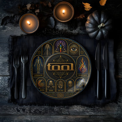 Tool Decorative Ceramic Plate with Display Stand – Progressive Metal Music Gift