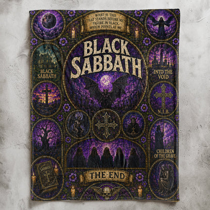 Black Sabbath Sherpa Blanket – The End Stained Glass Blanket