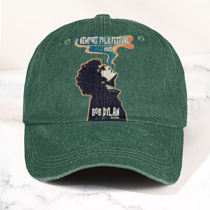 Bob Dylan Newport Folk Festival 1965 Goes Electric Vintage Graphic Denim Cap – Retro Vintage Dad Cap Gift For Dad (With Box)