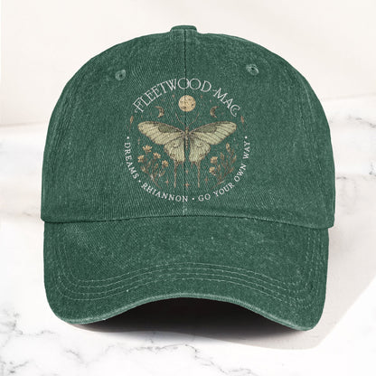 Fleetwood Mac Butterfly Mystical Graphic Vintage Denim Cap – Retro Dad Cap (With Box)