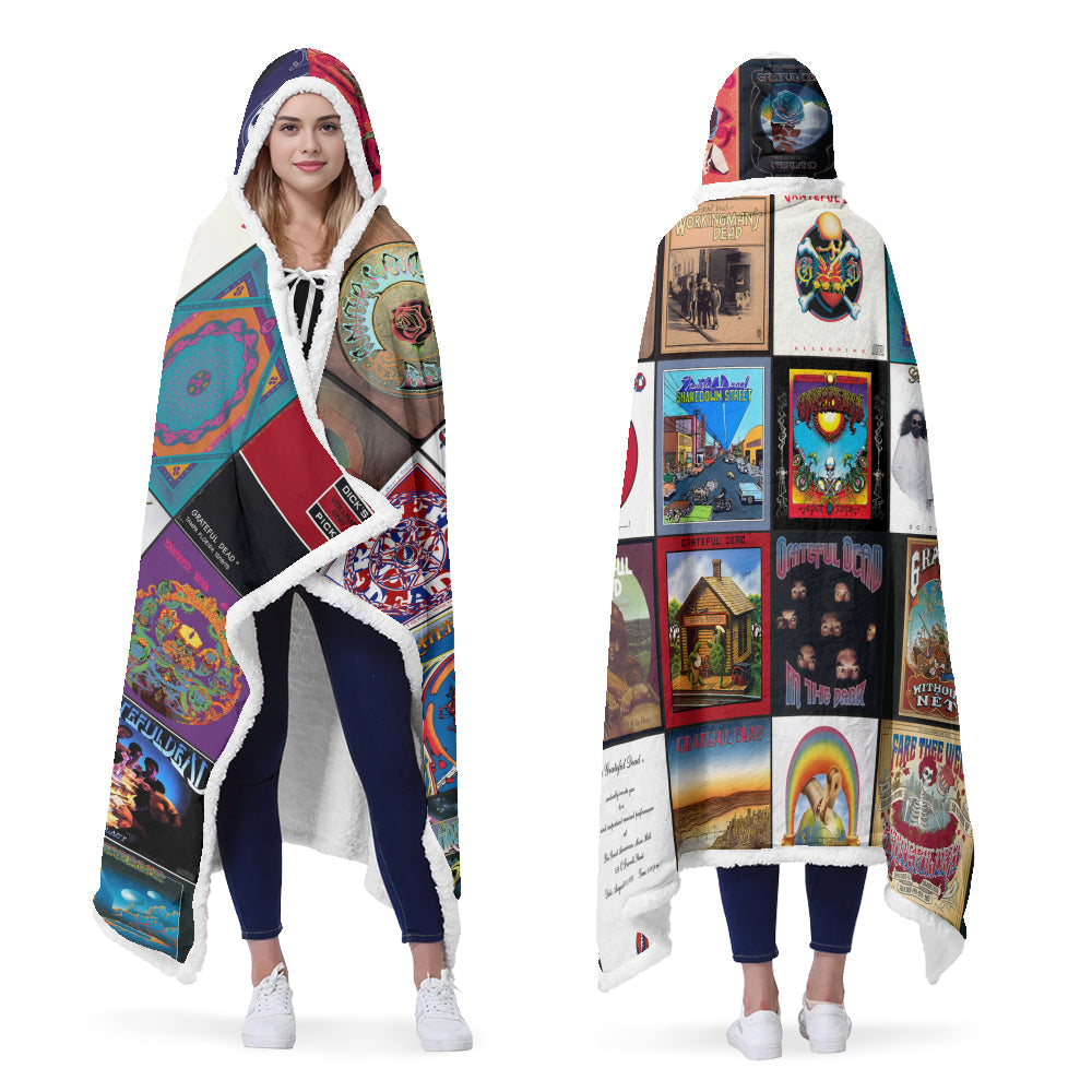 Grateful Dead Album Covers Wearable Hooded Blanket