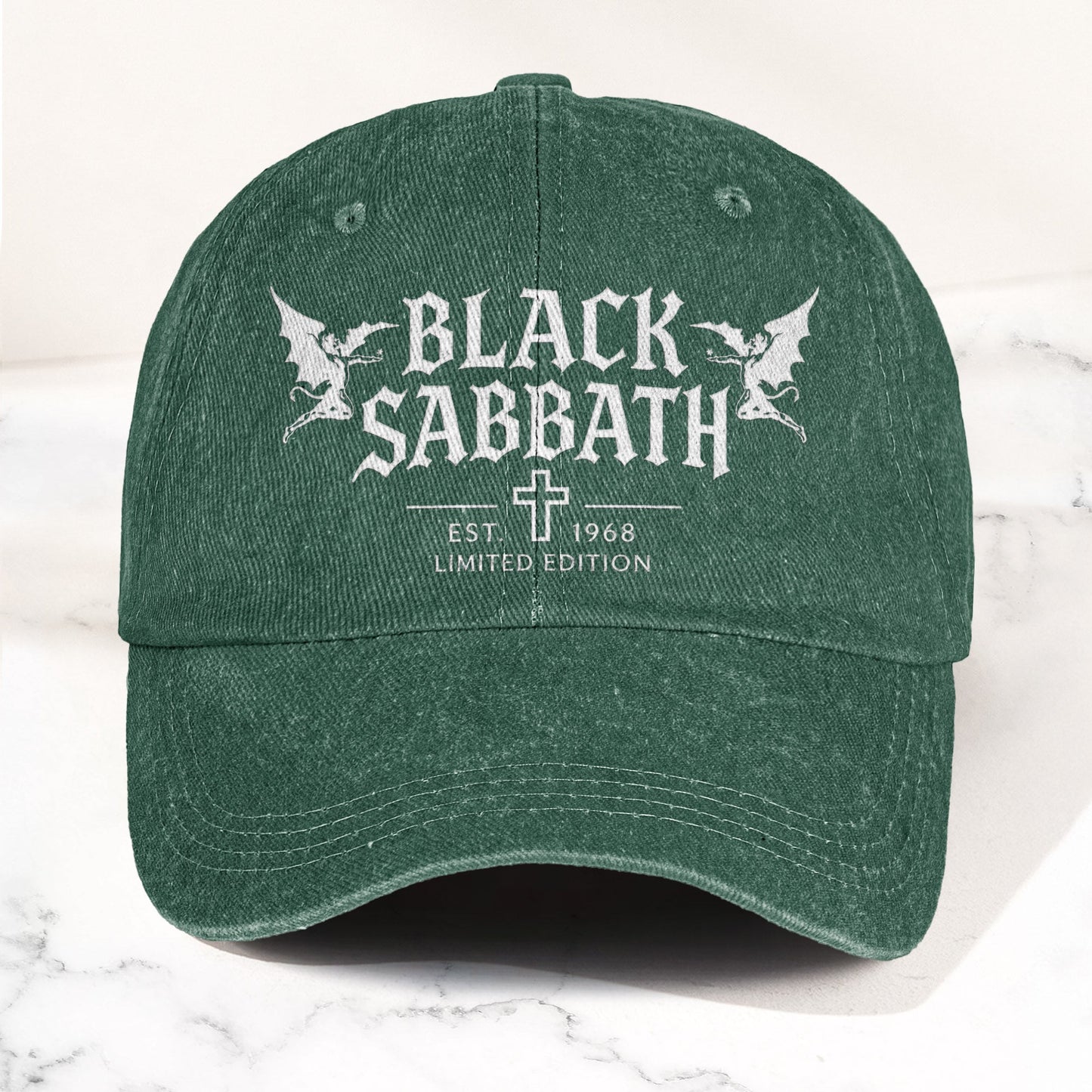 Black Sabbath Band Logo Est 1968 Denim Cap – Retro Vintage Dad Cap Gift For Dad (With Box)