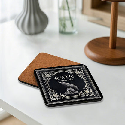 Gothic Raven Coaster – Edgar Allan Poe Inspired Drink Mat