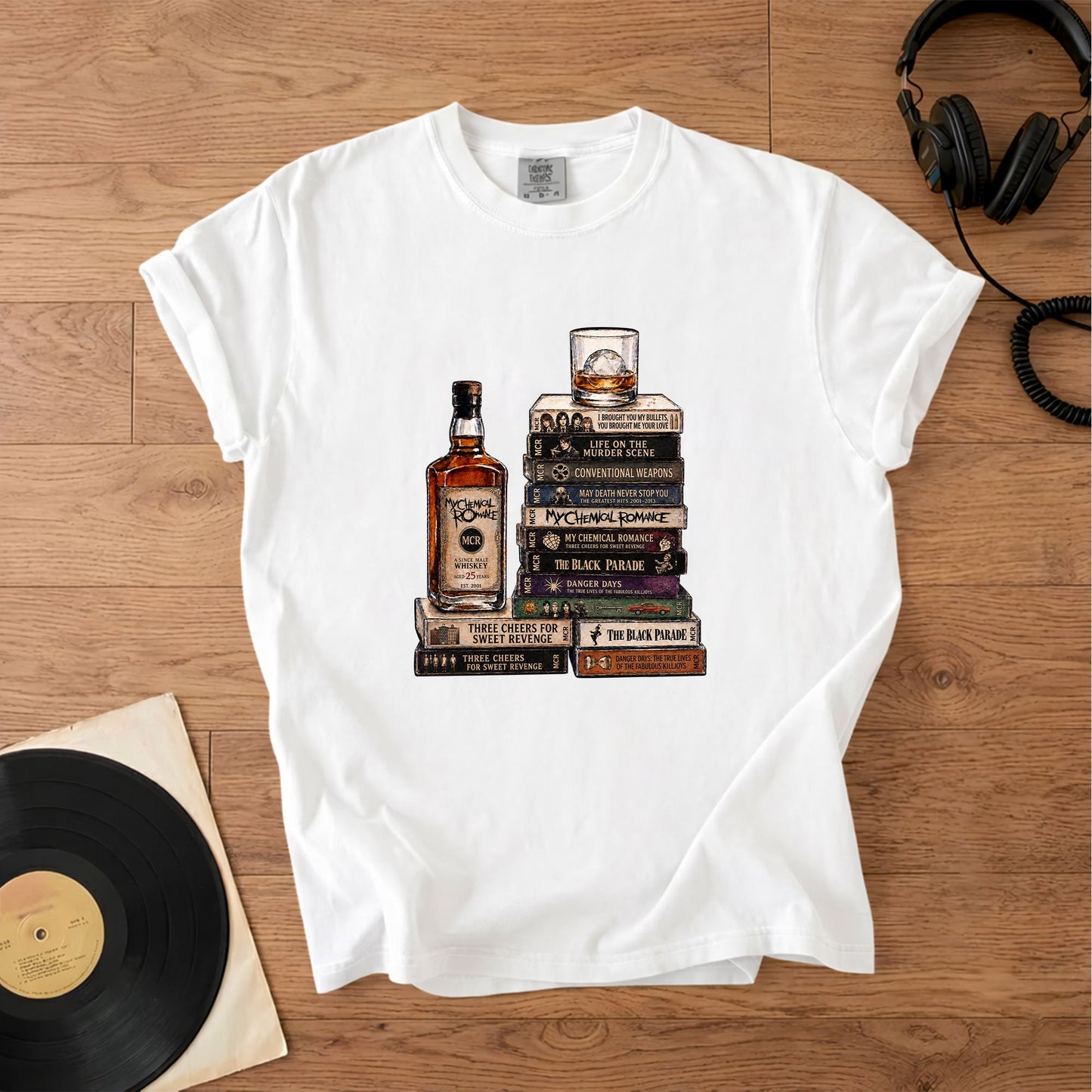 My Chemical Romance Cassette Album Collection T-Shirt – Retro Rock Music Band Merch Tee