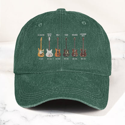 Jerry Garcia Famous Guitars Denim Cap – Vintage Music Grateful Dead Merch Gift for Dad (With Box)