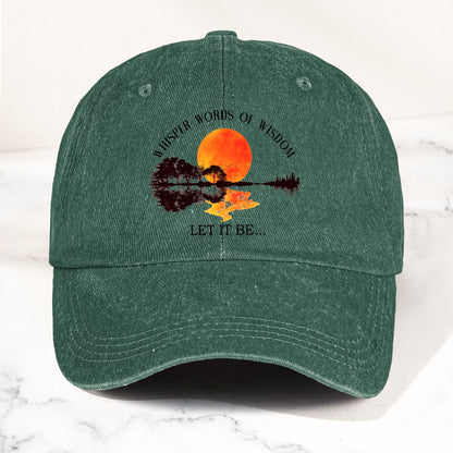 The Beatles Let It Be Whisper Words Of Wisdom Lyrics Graphic Denim Cap – Retro Rock Music Fan Cap (With Box)