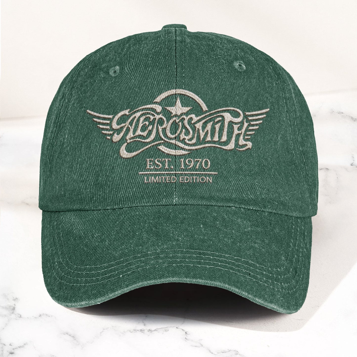 Aerosmith Est 1970 Limited Edition Denim Cap – Vintage Dad Cap Gift For Dad (With Box)