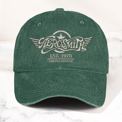 Aerosmith Est 1970 Limited Edition Denim Cap – Vintage Dad Cap Gift For Dad (With Box)