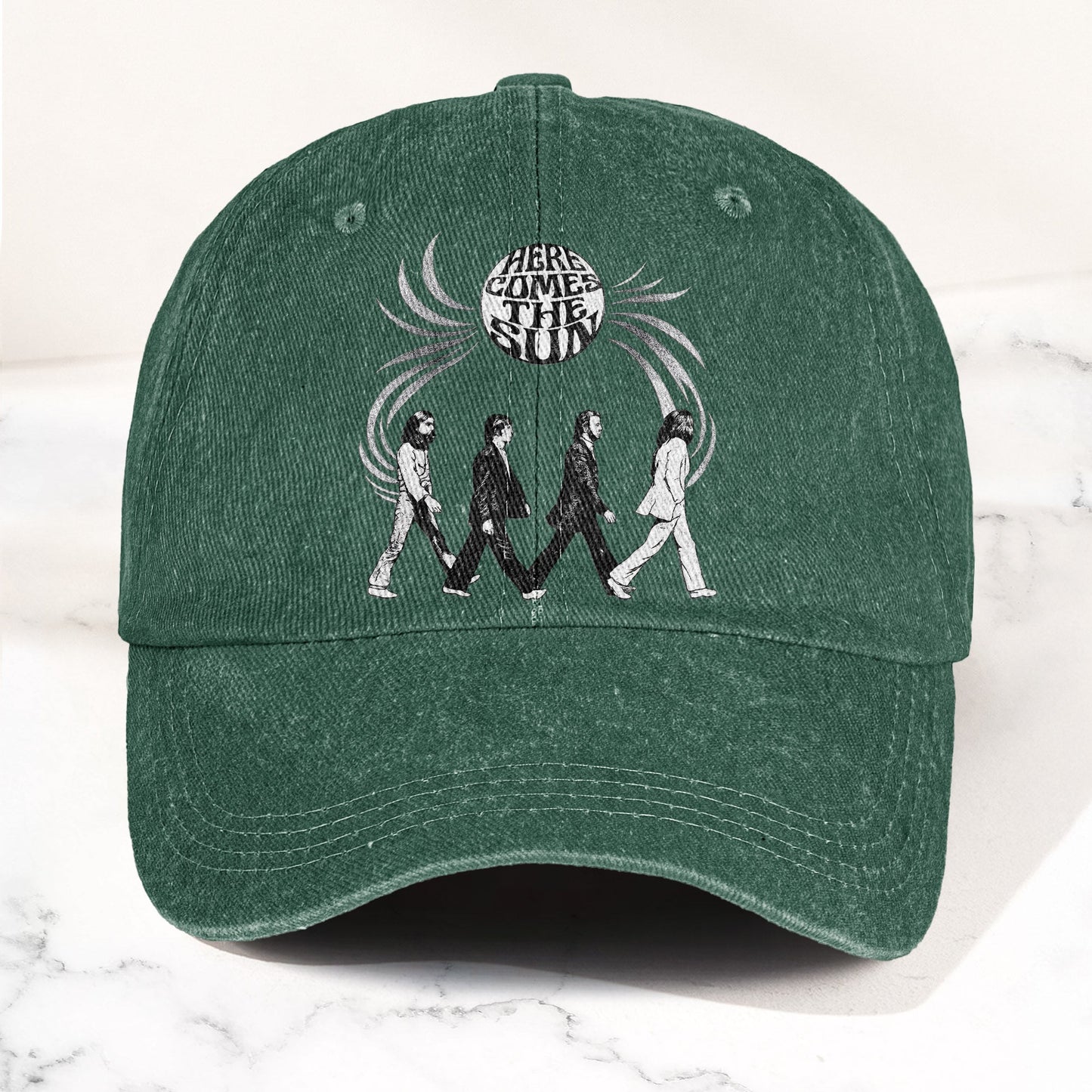 The Beatles Here Comes the Sun Denim Cap – Retro Rock Music Fan Cap Gift For Dad (With Box)