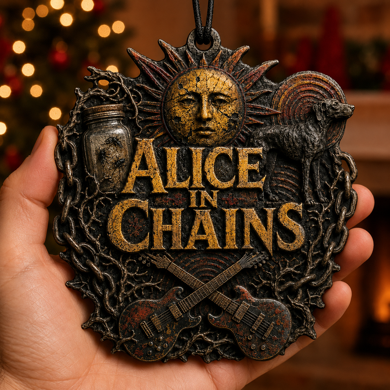 Alice in Chains High-Definition 3D Print Ornament – Dark Grunge Rock Gift for Fans
