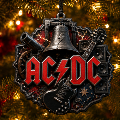 AC/DC 3D Raised-Effect Ornament – Lightning Bolt and Rock Speaker Decoration