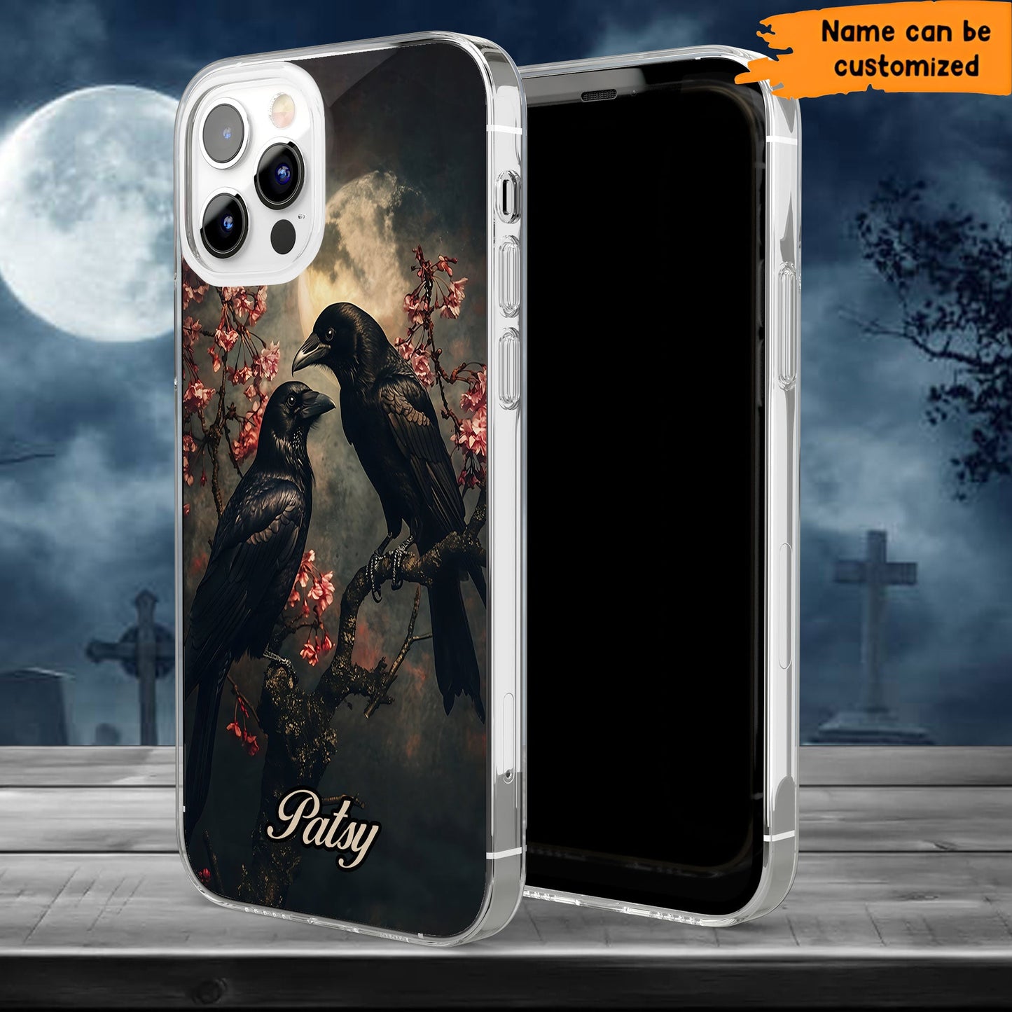 The Raven Lovers Phone Case – Gothic Moonlit Romance
