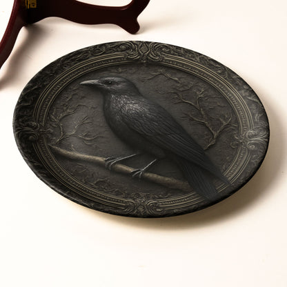 The Raven’s Vigil – Gothic Decorative Ceramic Plate