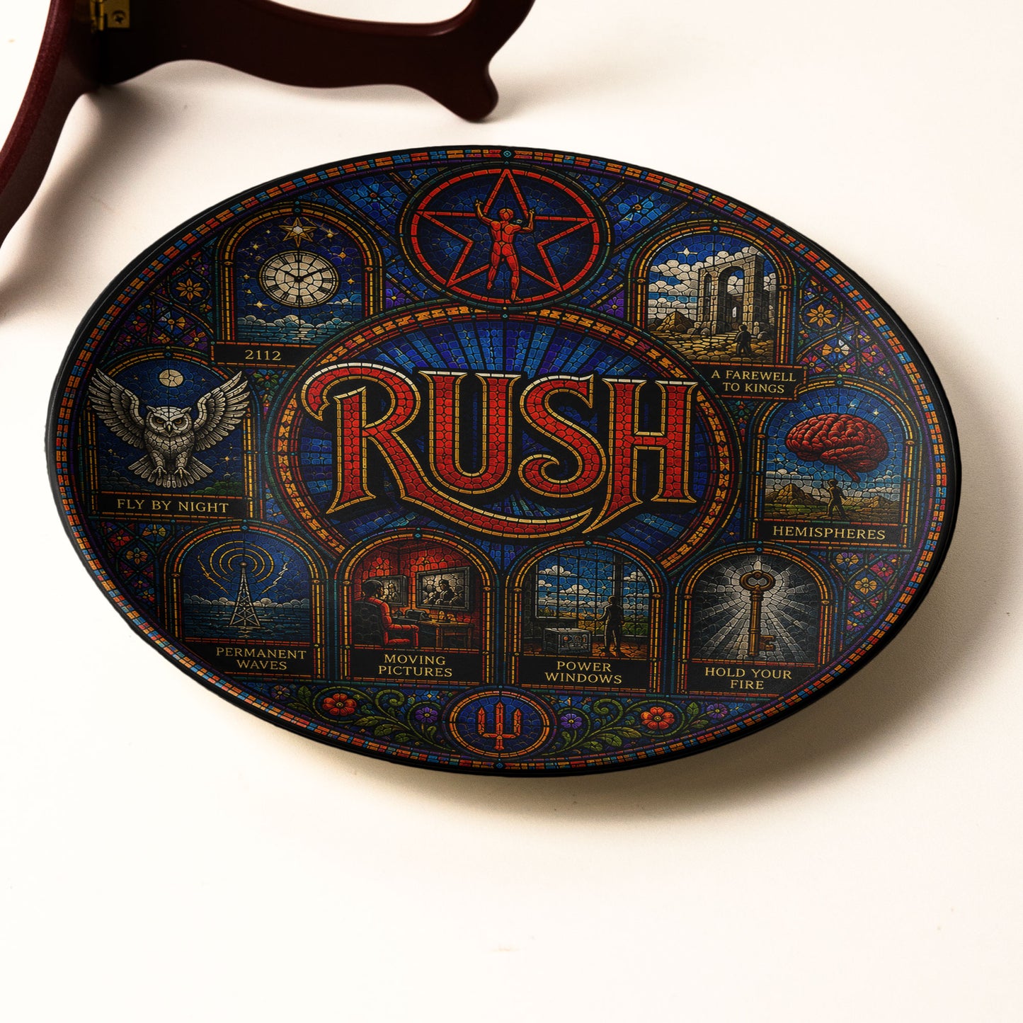 Rush Decorative Ceramic Plate with Display Stand – Classic Prog Rock Album Art Gift