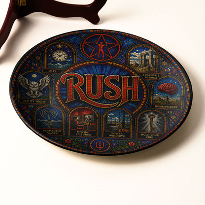 Rush Decorative Ceramic Plate with Display Stand – Classic Prog Rock Album Art Gift