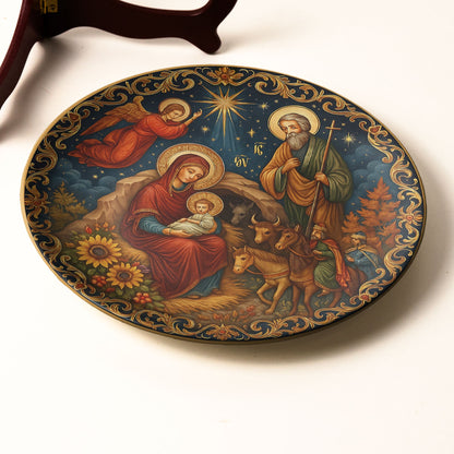 Holy Family Nativity Icon Decorative Ceramic Plate ?