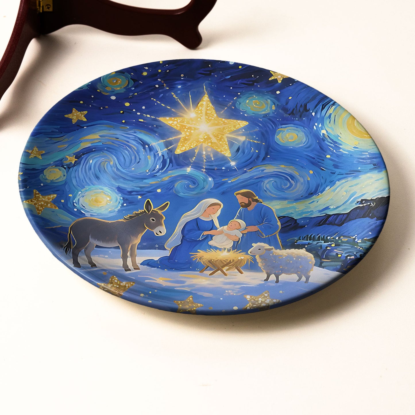 Nativity Scene “Starry Night” Christmas Decorative Plate