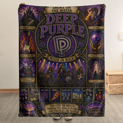 Deep Purple Band Sherpa Blanket – Machine Head & Burn Gothic Stained Glass Blanket