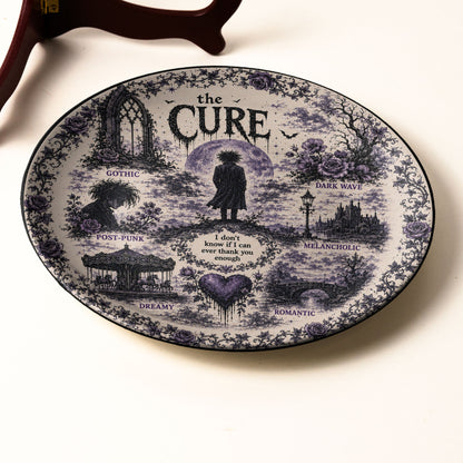 The Cure Gothic Decorative Ceramic Plate – Dark Wave & Post-Punk Inspired Collector Plate, Romantic Gothic Home Decor Gift for Music Fans