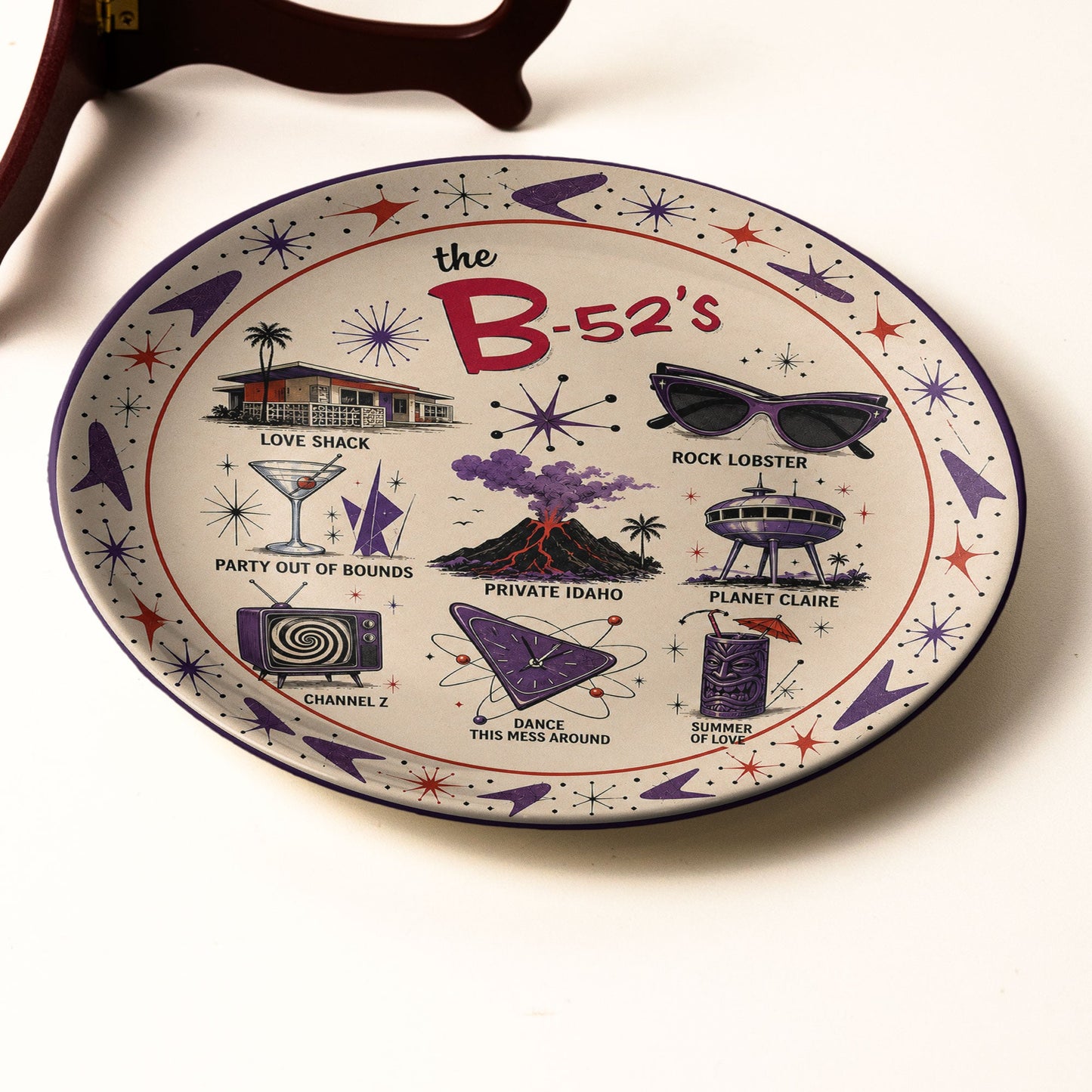 The B-52's Decorative Ceramic Plate – Retro New Wave Music Band Collectible Display Plate, Love Shack Wall Art Gift for Fans