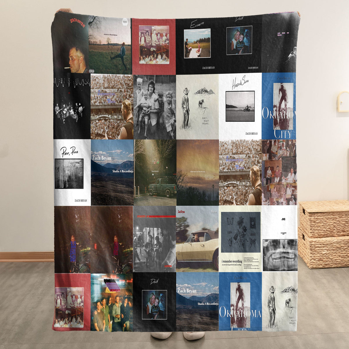 Zach Bryan Sherpa Blanket – A Heartland Memory Quilt for True Fans (Copy)