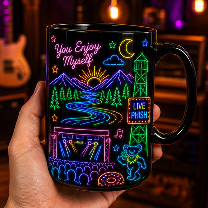 Phish Band Ceramic Mug – Retro Neon Light Fish Logo Story Of The Ghost Fan Gift