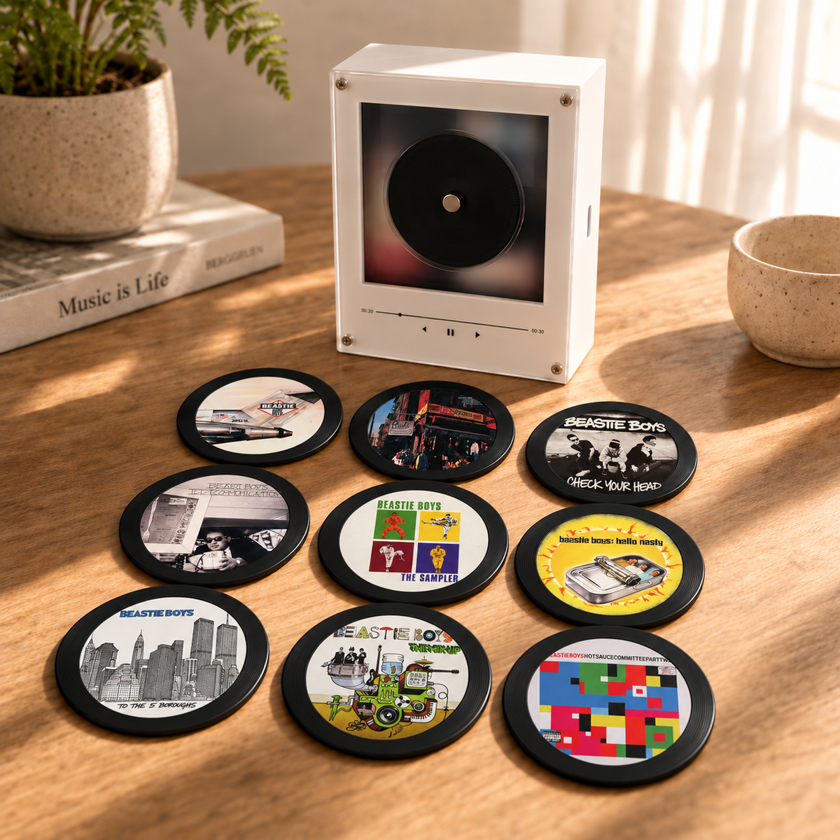 Beastie Boys MagTune Mini CD Player Decor Set – Hip Hop Album Art Display, Beastie Boys Merchandise Collectible