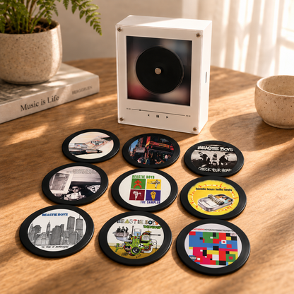 Beastie Boys MagTune Mini CD Player Decor Set – Hip Hop Album Art Display, Beastie Boys Merchandise Collectible
