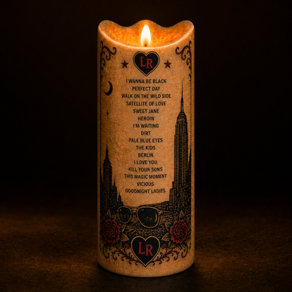 Lou Reed Walk on the Wild Side LED Candle, Vintage Rock Music Flameless Candle, New York Rock Legend Gift for Lou Reed Fans