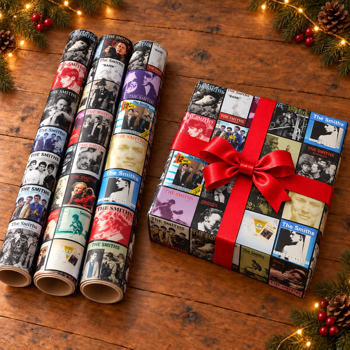 The Smiths Album Cover Wrapping Paper Roll – Indie Rock Music Gift Wrap, Vintage Album Collage Christmas Wrapping Paper for The Smiths Fans