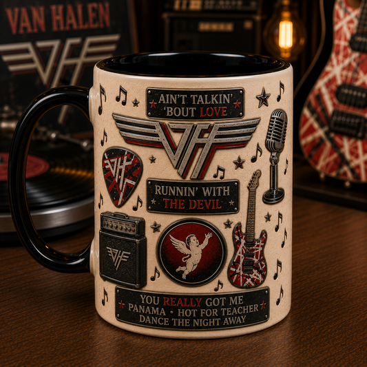Van Halen Ceramic Mug – 1978 California Retro Hard Rock Ceramic Coffee Cup Fan Gift