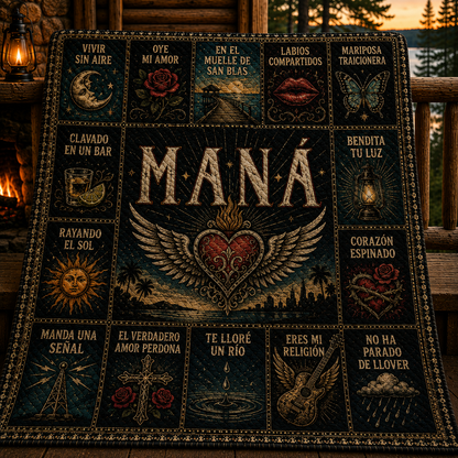 Mana Band Latin Rock Quilt Blanket – Rayando El Sol Journey In Every Stitch