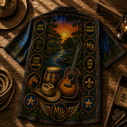 The Marshall Tucker Band Stained Glass Hawaiian Shirt - Unisex MTB Concert Tour Button Up