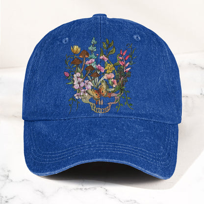 Grateful Dead Botanical Stealie Skull And Flower Denim Cap – Retro Vintage Dad Cap Gift For Dad (With Box)