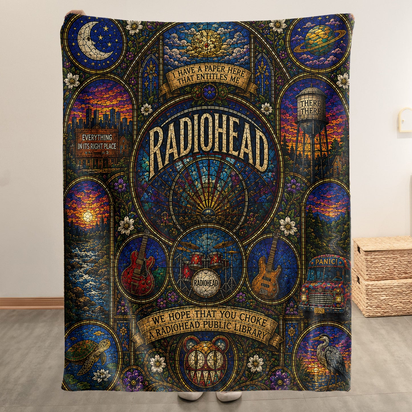 Radiohead Sherpa Blanket – Modified Bear Stained Glass Blanket