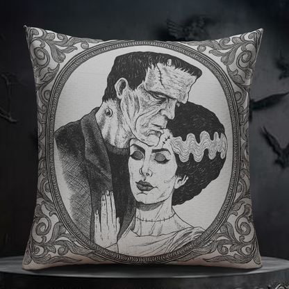 Gothic Frankenstein & Bride Pillow