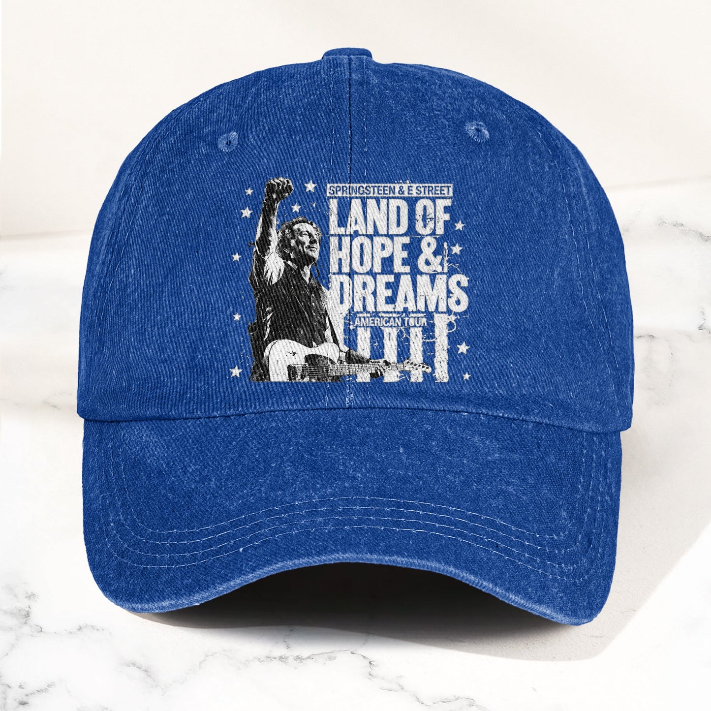 Bruce Springsteen Land of Hope & Dreams American Tour Denim Cap – Retro Rock Music Fan Cap (With Box)