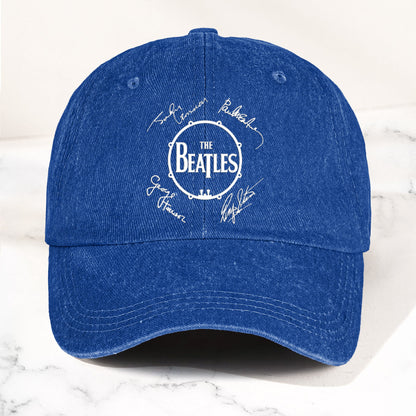 The Beatles Denim Dad Cap – Classic Drum Logo Signature Design ( With BOX)