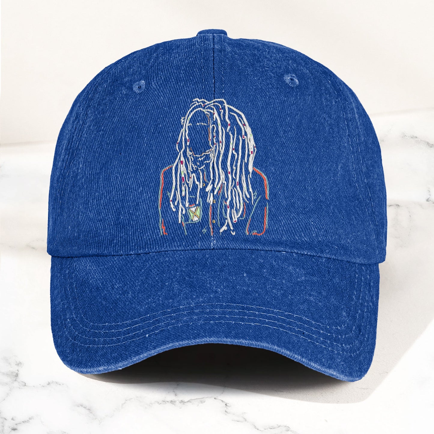 Bob Marley Portrait Casual Denim Cap – Retro Music Fan Concert Cap Gift For Dad (With Box)