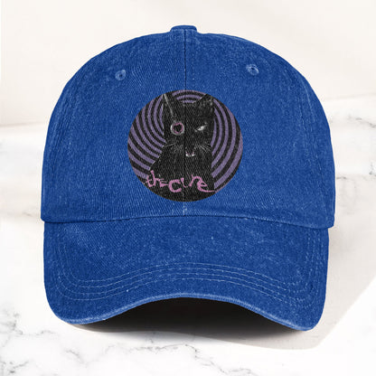 The Cure Black Cat Denim Cap – Retro The Cure Tribute Merch Dad Hat (With Box)