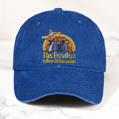 The Beatles Yellow Submarine Denim Dad Cap – Iconic Album Design ( With BOX)