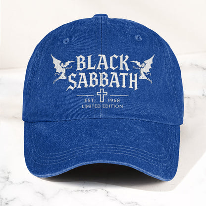 Black Sabbath Band Logo Est 1968 Denim Cap – Retro Vintage Dad Cap Gift For Dad (With Box)