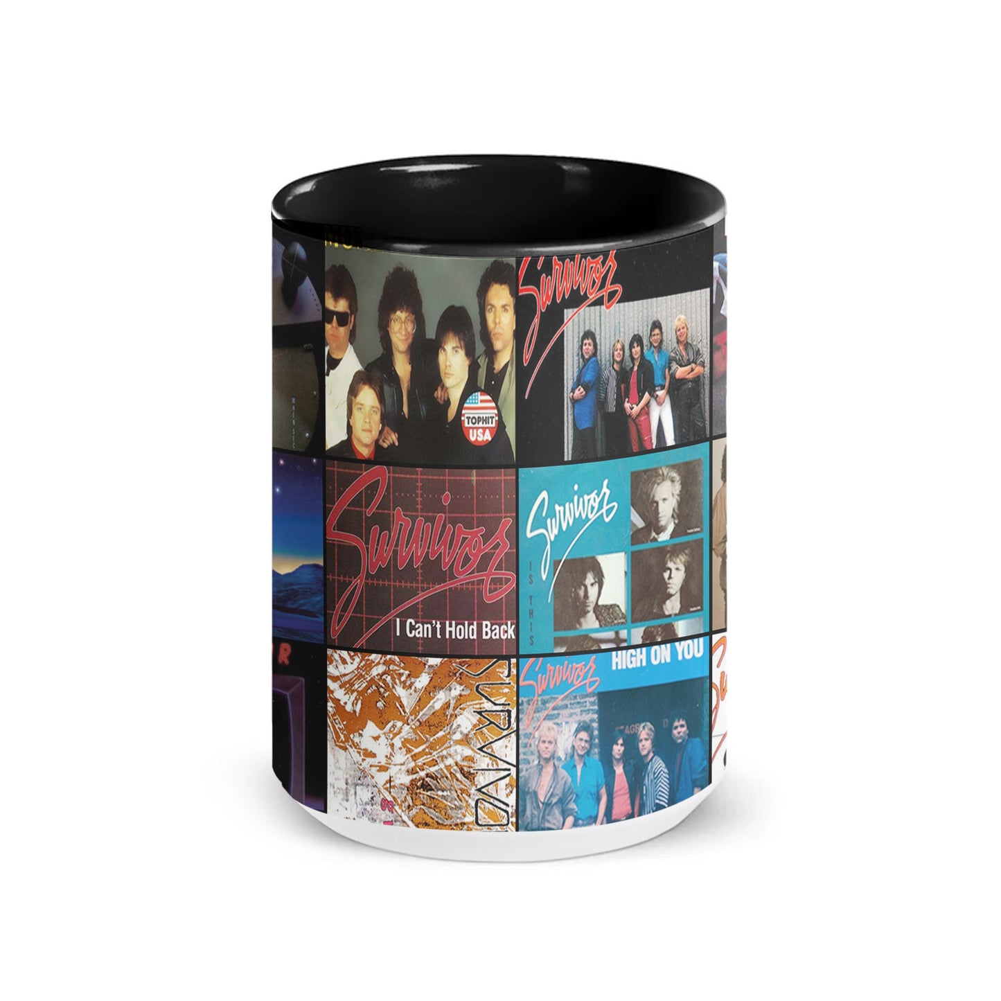 Survivor Accent Mug – Classic Rock Album Cover Collage Gift