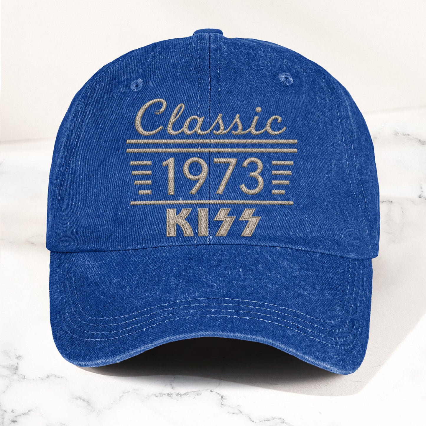 Kiss Classic 1973 Est Hard Rock Glam Metal Band Music Merch Denim Cap – Retro Vintage Dad Cap Gift For Dad (With Box)