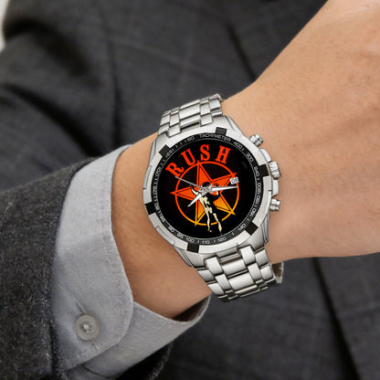 Rush Starman Classic Rock Luxury Watch – Stainless Steel Band Music Fan Gift