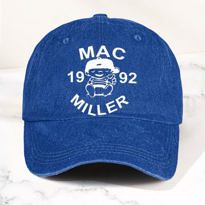 Mac Miller Denim Dad Cap – 1992 Baby Logo Tribute Design ( With BOX)