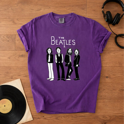The Beatles Vintage Rock Band Cartoon Design Vintage T-Shirt – Retro Music Merch Tee