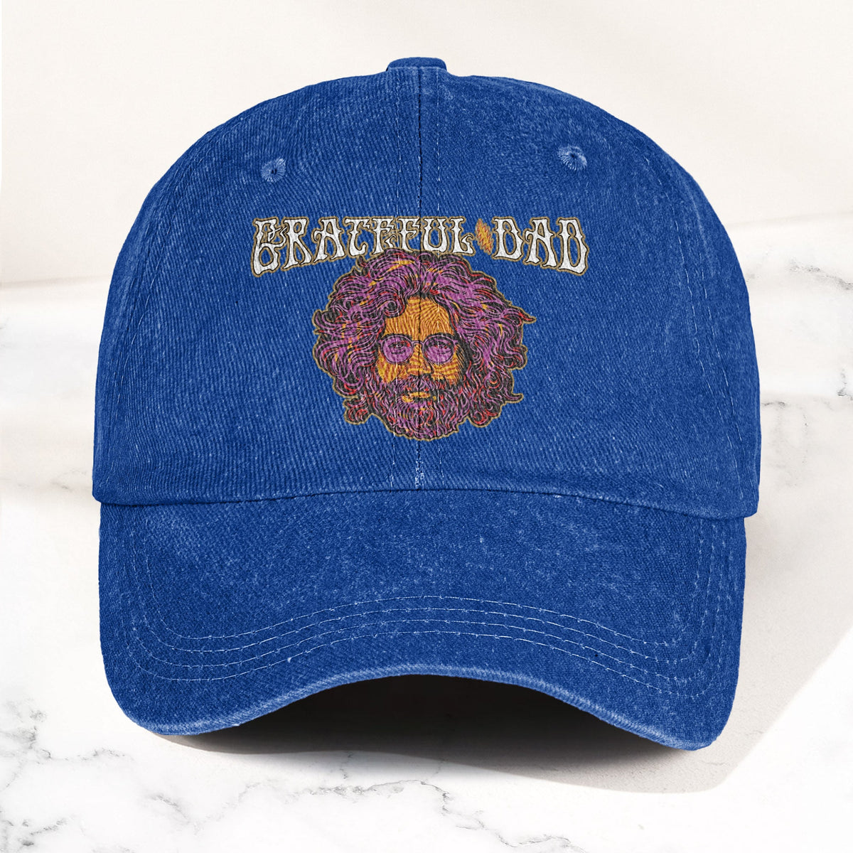 Grateful Dead Jerry Garcia Illustration Denim Cap – Retro Vintage Dad Cap Gift For Dad Father's Day Gift (With Box)