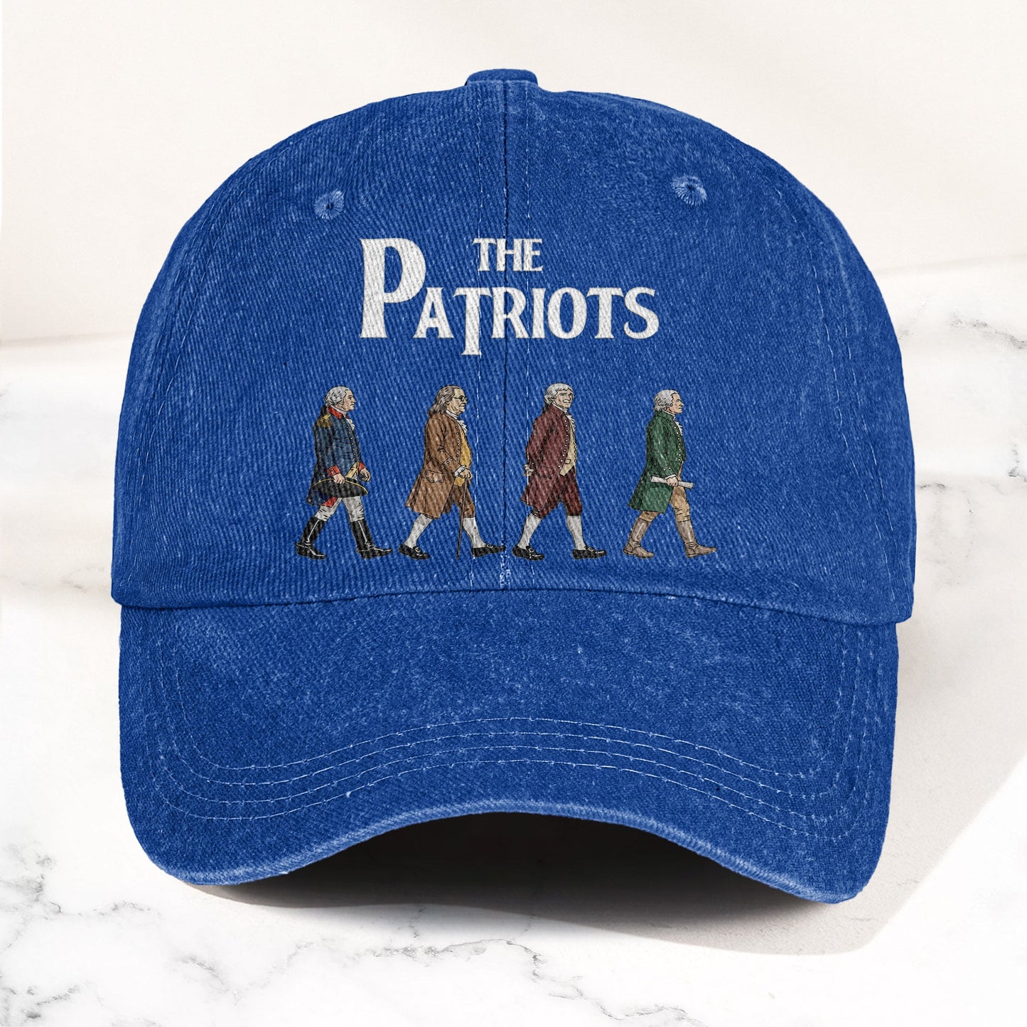 The Patriots Cartoon Illustration Denim Cap – Retro Vintage Dad Cap Gift For Dad (With Box)
